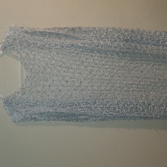 COPY - Long Line Sleeveless Loose Knit Open Front Duster POL L - Picture 7 of 8